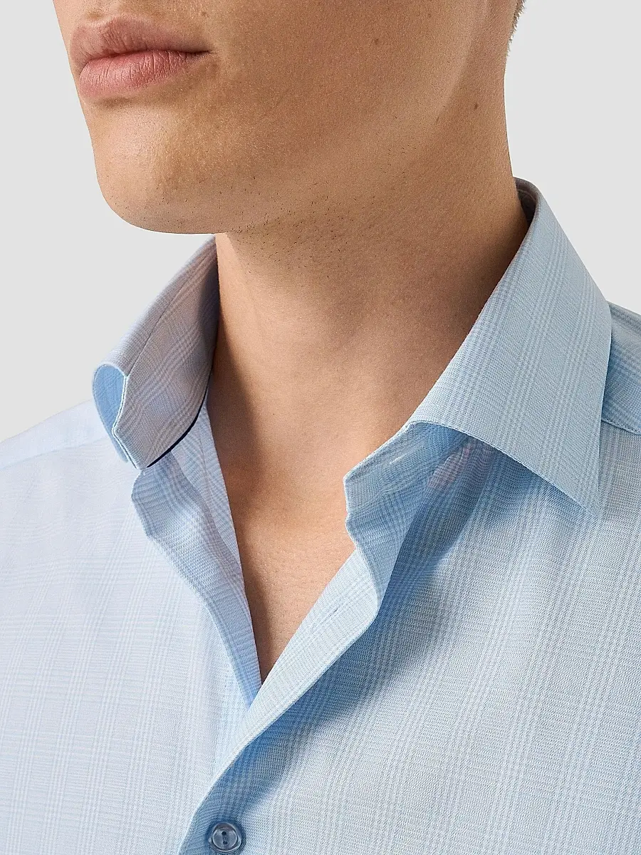 Eton Men's Contemporary-Fit Check Cotton-Blend Shirt | Thumbnail 5 Eton Men's Contemporary-Fit Check Cotton-Blend Shirt | Thumbnail 5