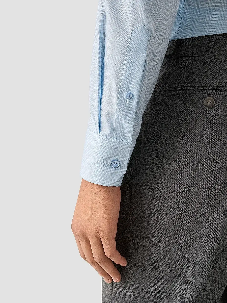 Eton Men's Contemporary-Fit Check Cotton-Blend Shirt | Thumbnail 6 Eton Men's Contemporary-Fit Check Cotton-Blend Shirt | Thumbnail 6