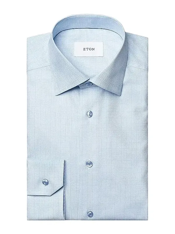 Men's Contemporary-Fit Check Cotton-Blend Shirt