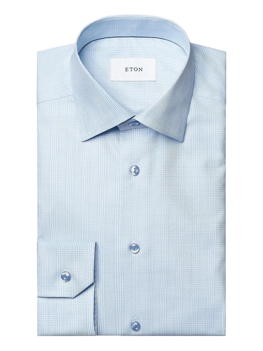 Men's Contemporary-Fit Check Cotton-Blend Shirt Men's Contemporary-Fit Check Cotton-Blend Shirt