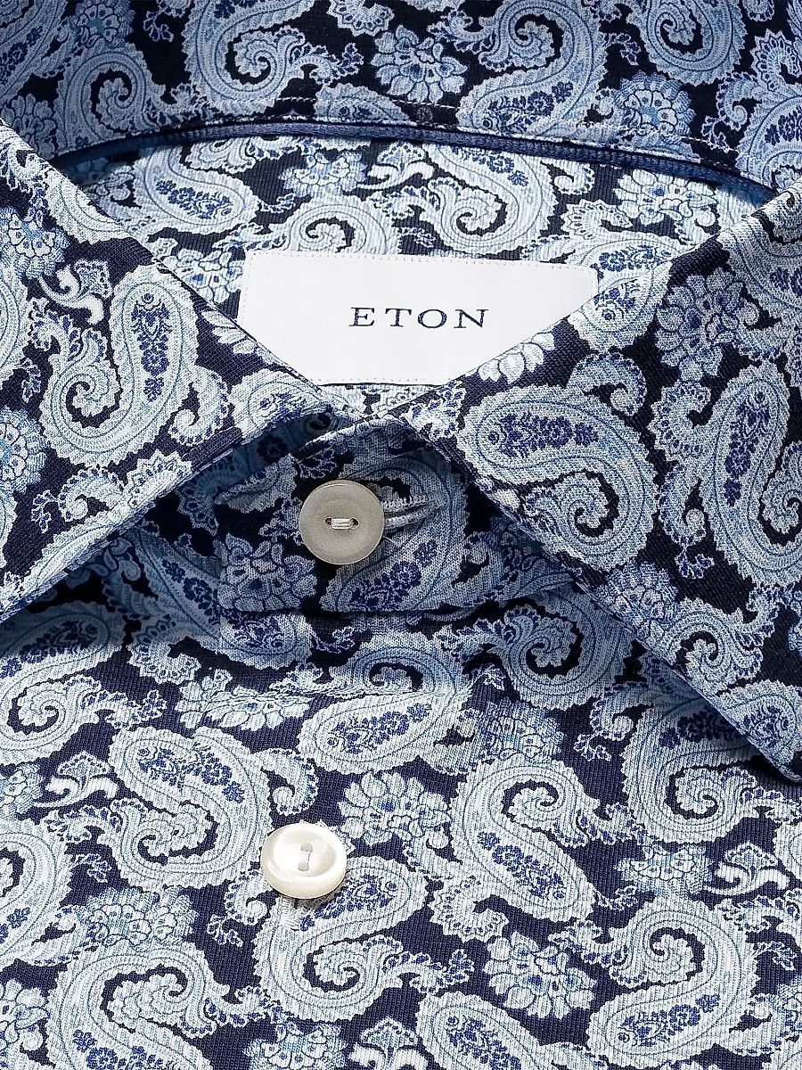Eton Men's Paisley Stretch-Cotton Slim-Fit Shirt | Thumbnail 2