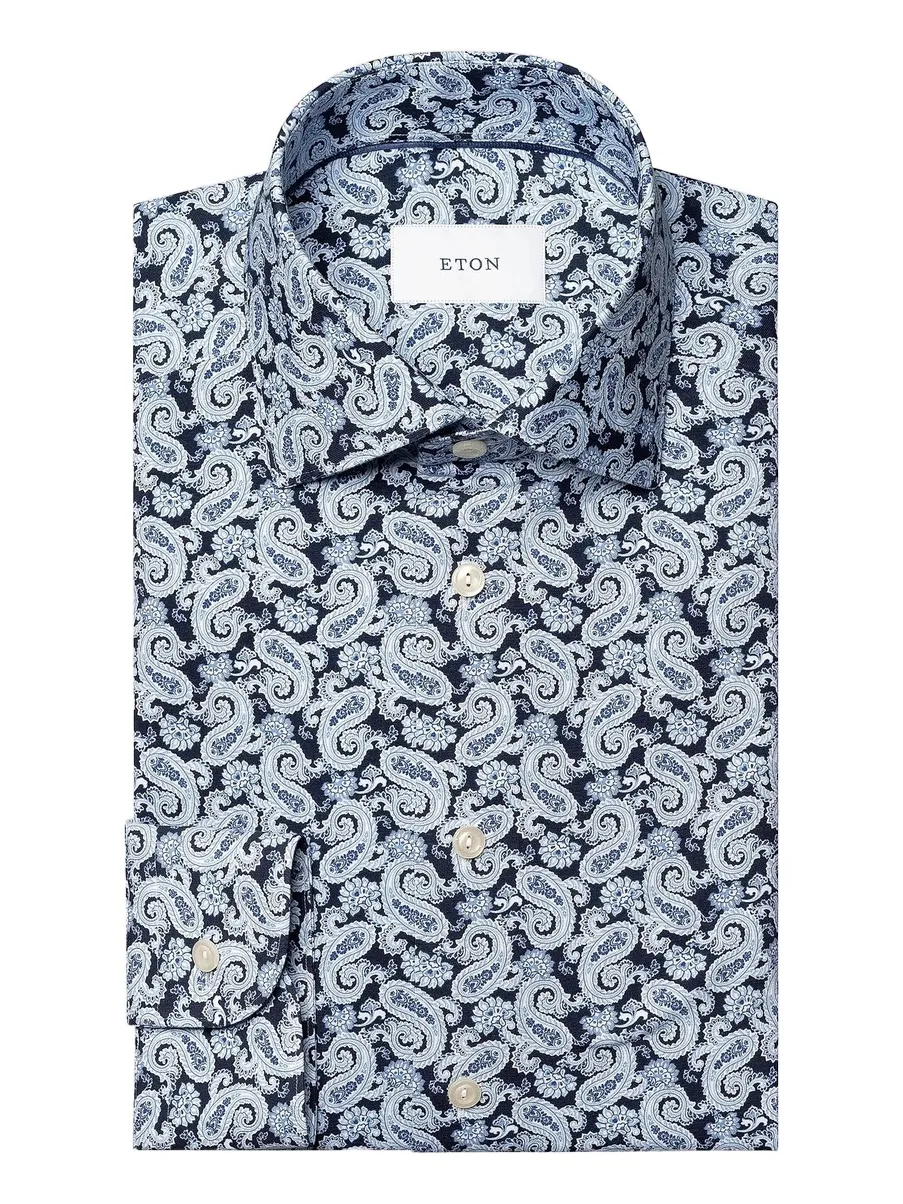 Men's Paisley Stretch-Cotton Slim-Fit Shirt