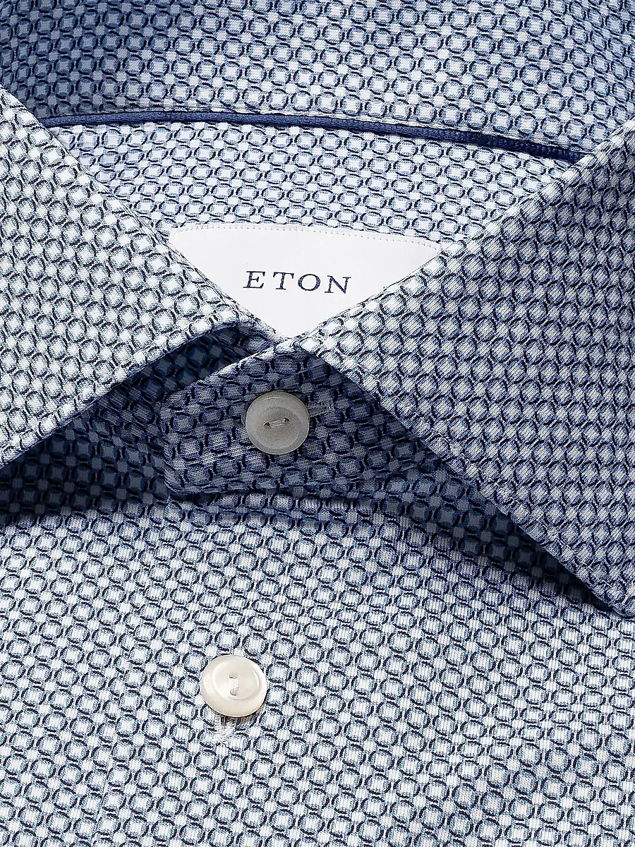 Eton Men's Printed Stretch-Cotton Slim-Fit Shirt | Thumbnail 2 Eton Men's Printed Stretch-Cotton Slim-Fit Shirt | Thumbnail 2