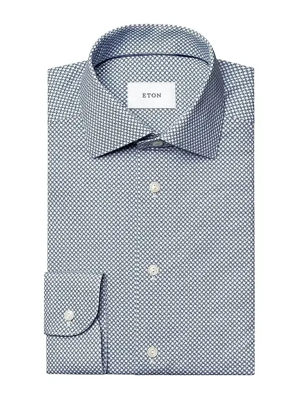 Men's Printed Stretch-Cotton Slim-Fit Shirt