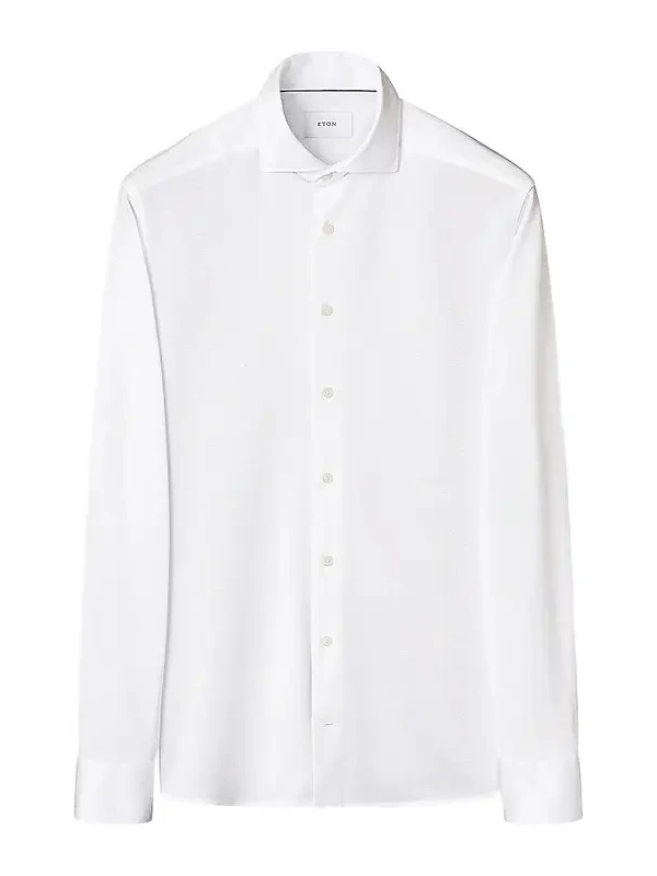 Men's Slim-Fit Filo di Scozia Cotton Shirt Men's Slim-Fit Filo di Scozia Cotton Shirt
