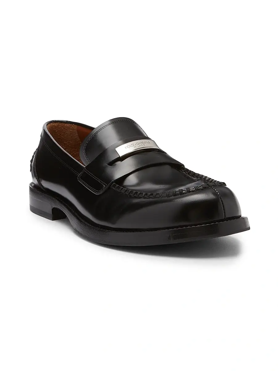 Dolce & Gabbana Men's Corsaro Patent Leather Penny Loafers | Thumbnail 2