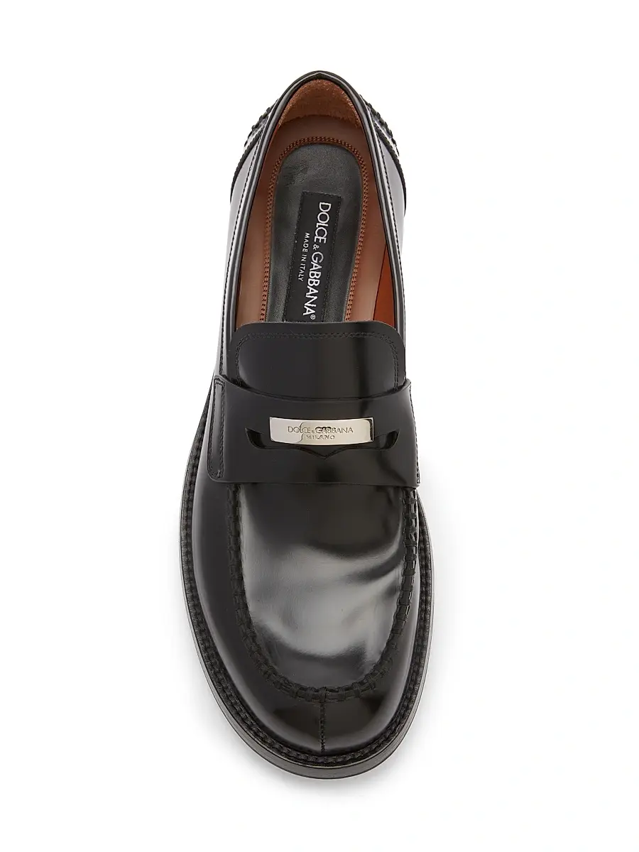 Dolce & Gabbana Men's Corsaro Patent Leather Penny Loafers | Thumbnail 4