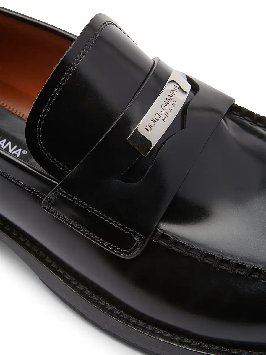 Dolce & Gabbana Men's Corsaro Patent Leather Penny Loafers | Thumbnail 7