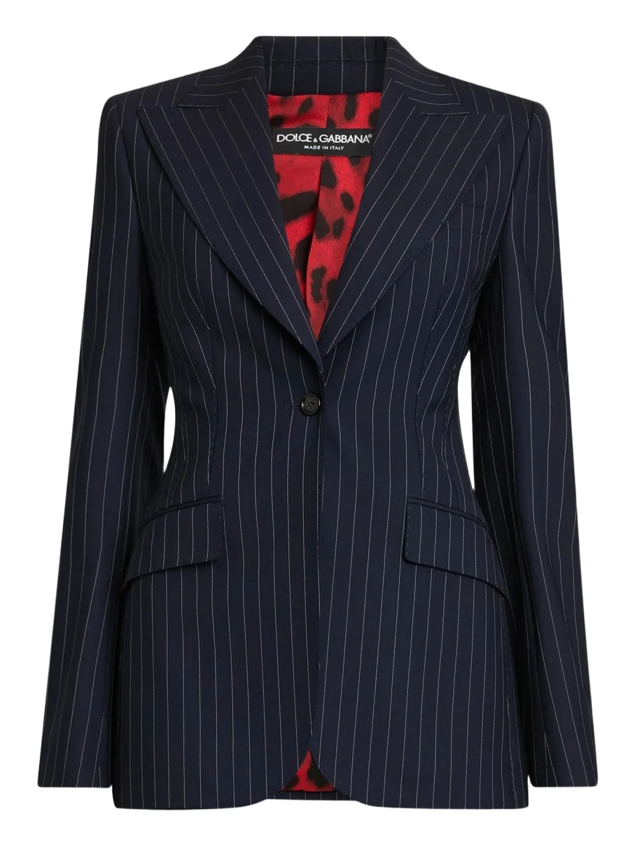 Dolce & Gabbana Women's Pinstriped Stretch Virgin-Wool Single-Breasted Blazer