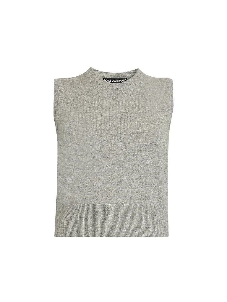 Dolce & Gabbana Women's Cashmere Knit Crewneck Tank Top | Image 1 Dolce & Gabbana Women's Cashmere Knit Crewneck Tank Top | Image 1