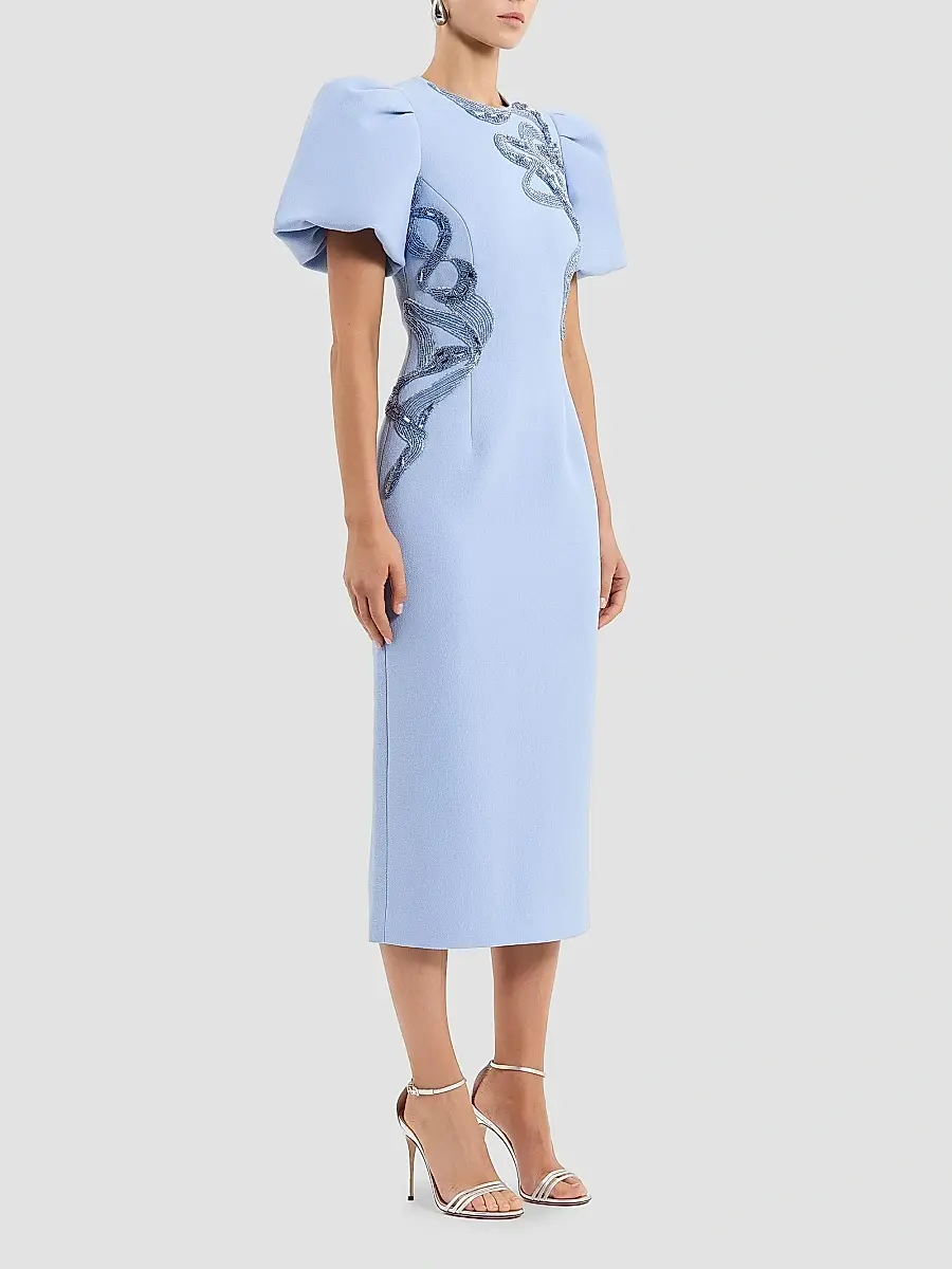 Rebecca Vallance Women's Aylin Embroidered Puff-Sleeve Midi-Dress | Thumbnail 2 Rebecca Vallance Women's Aylin Embroidered Puff-Sleeve Midi-Dress | Thumbnail 2