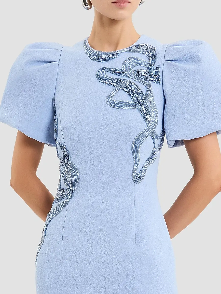 Rebecca Vallance Women's Aylin Embroidered Puff-Sleeve Midi-Dress | Thumbnail 4 Rebecca Vallance Women's Aylin Embroidered Puff-Sleeve Midi-Dress | Thumbnail 4