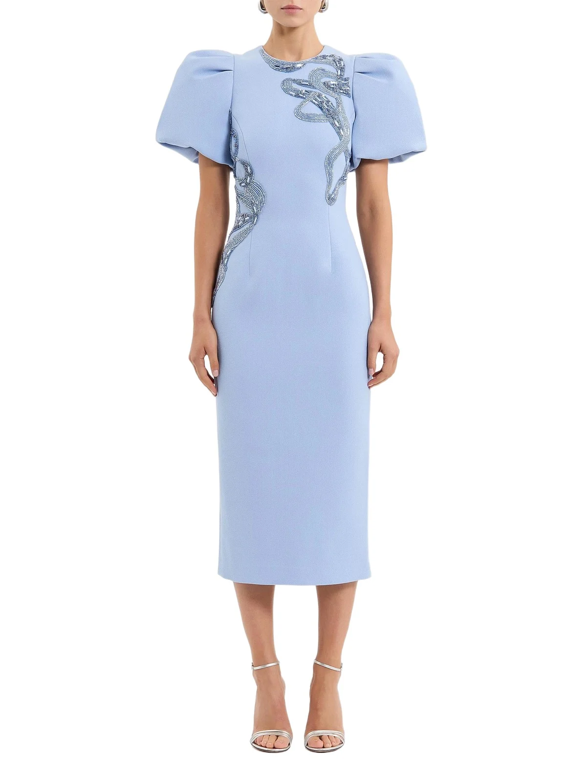 Women's Aylin Embroidered Puff-Sleeve Midi-Dress