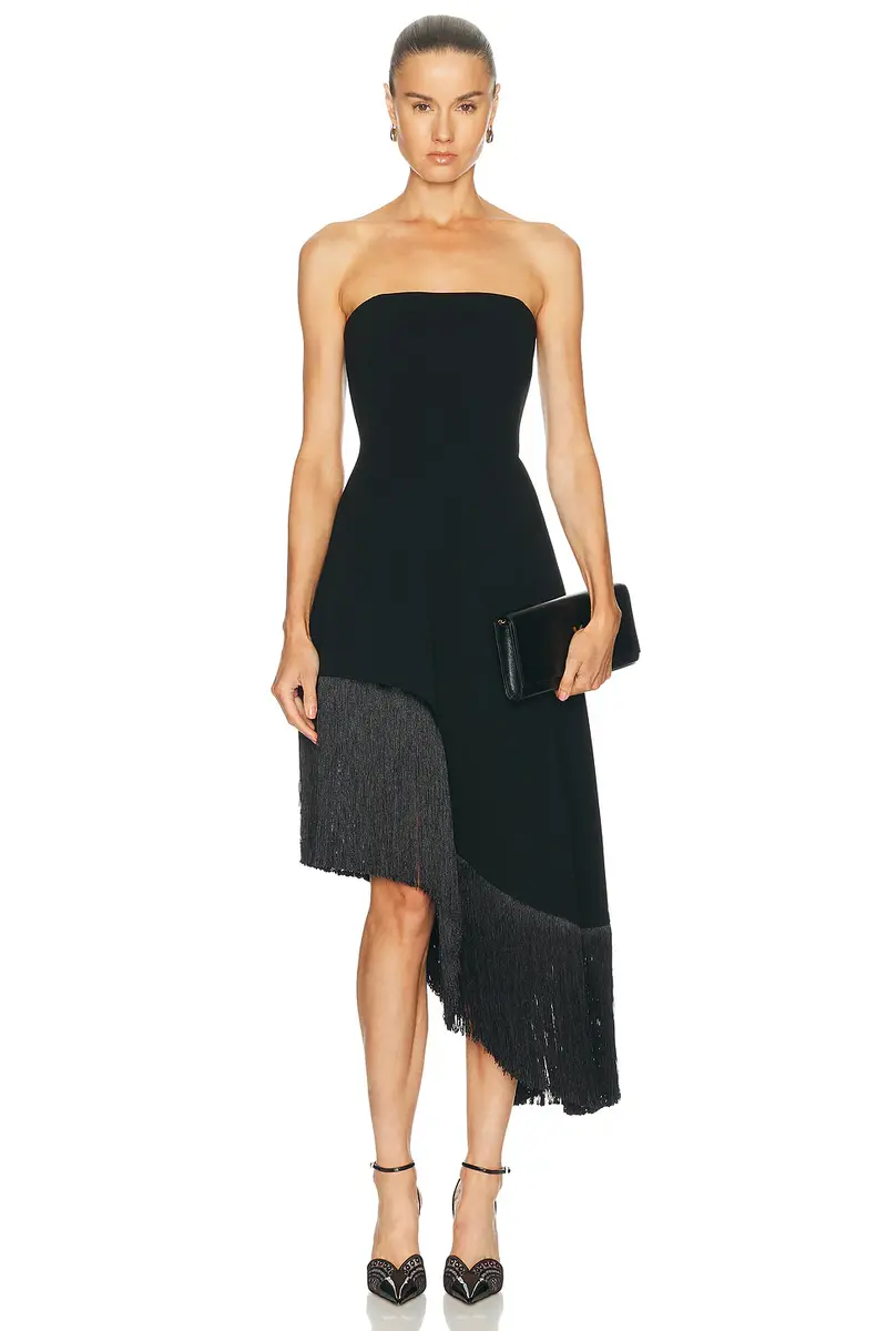 Mimchik Nara Fringe Midi Dress | Image 1 Mimchik Nara Fringe Midi Dress | Image 1