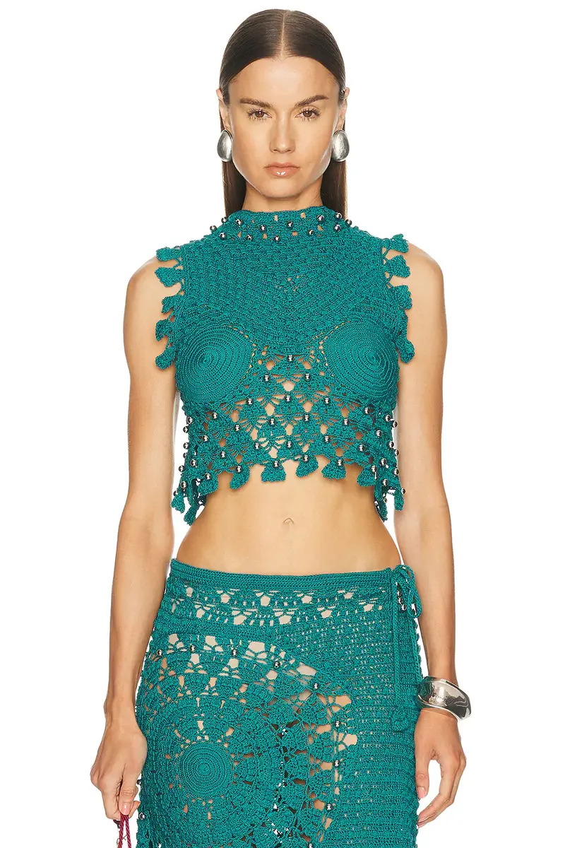 RABANNE Crochet Sleeveless Top | Image 1 RABANNE Crochet Sleeveless Top | Image 1