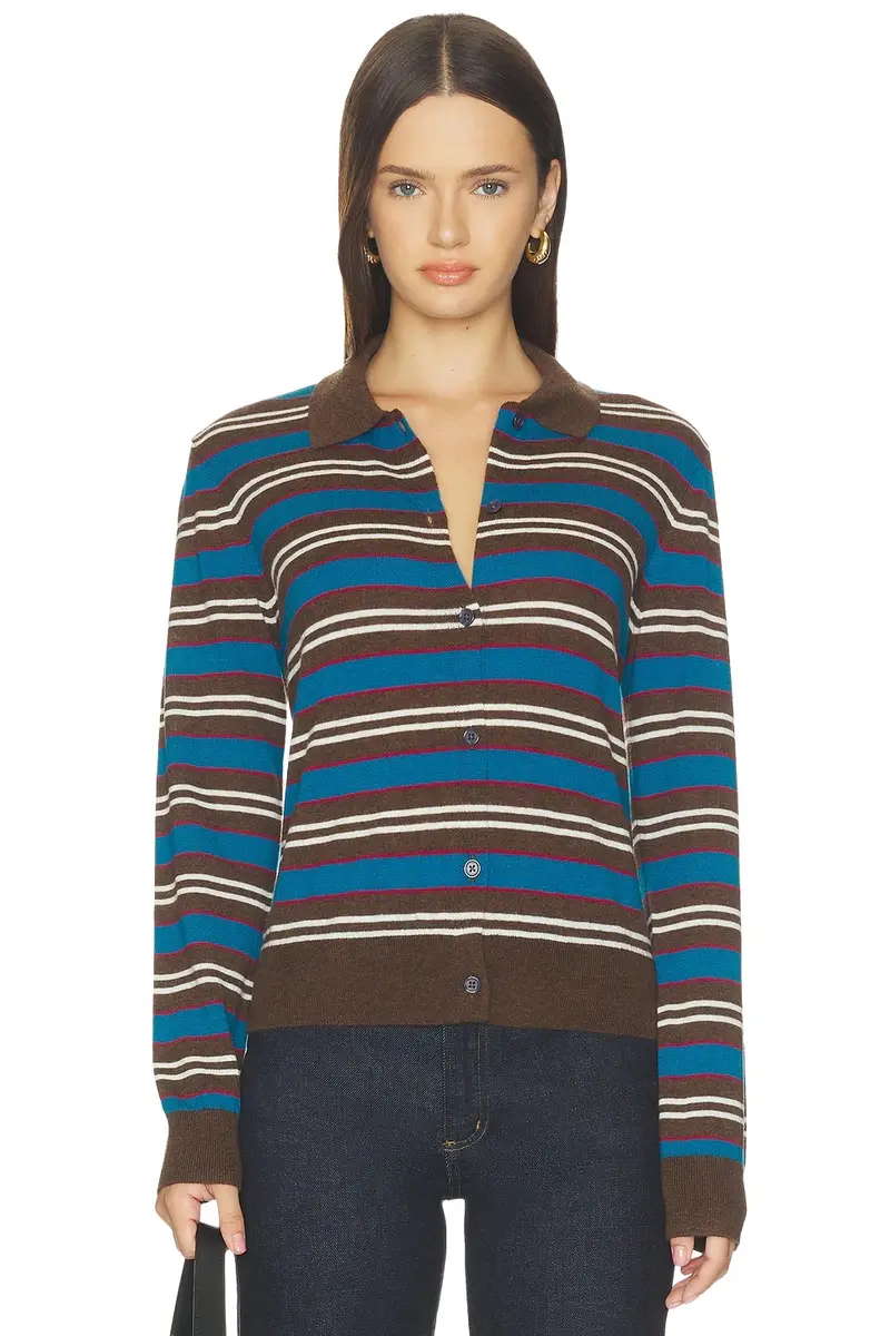 Lyvia Long Sleeve Merino Polo Cardigan Lyvia Long Sleeve Merino Polo Cardigan
