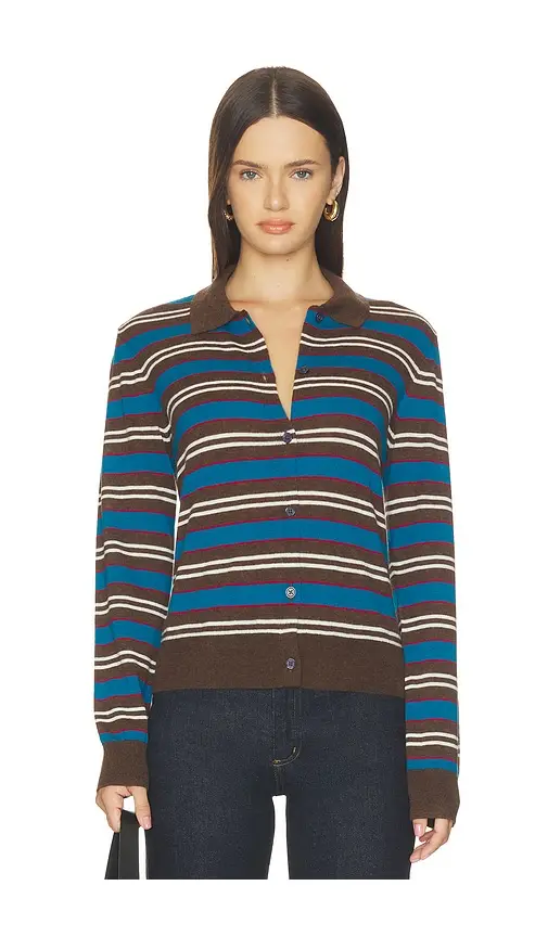 PISTOLA Lyvia Long Sleeve Merino Polo Cardigan | Image 1 PISTOLA Lyvia Long Sleeve Merino Polo Cardigan | Image 1