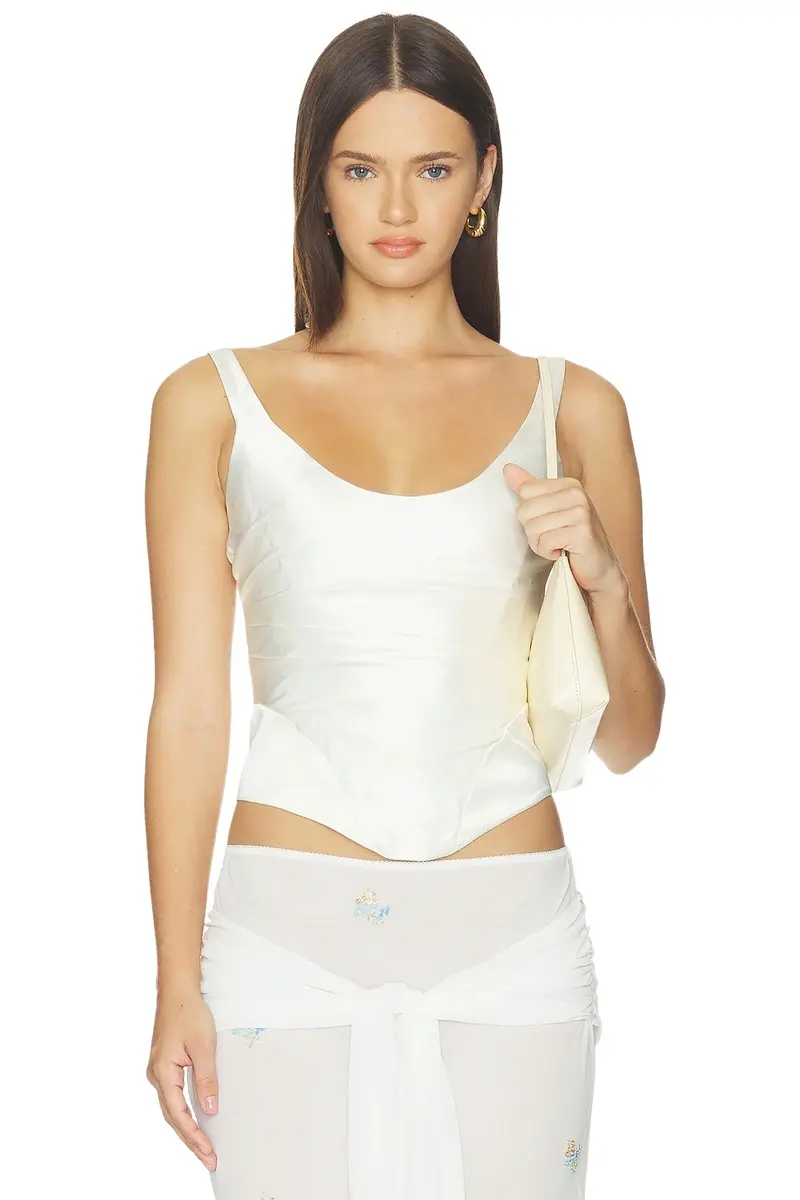 Florance Milky Corset With Draped Bust