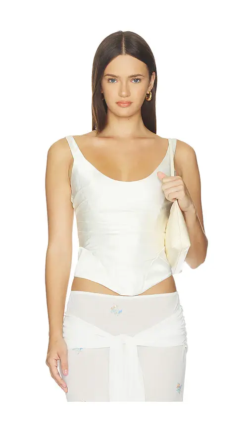 Florance Milky Corset With Draped Bust