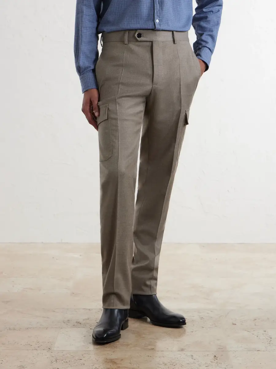 Slowear Tapered Wool-Blend Flannel Trousers - Men | Thumbnail 3 Slowear Tapered Wool-Blend Flannel Trousers - Men | Thumbnail 3
