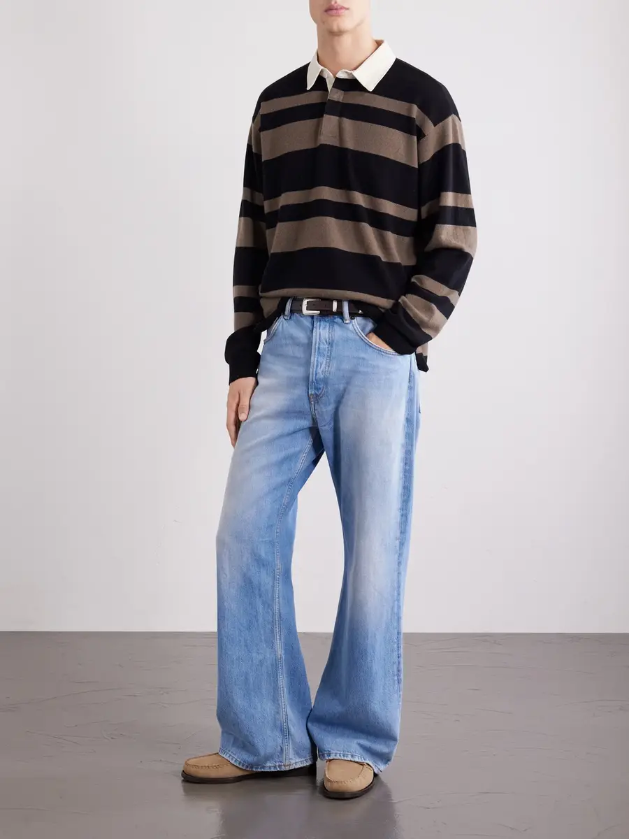 Frame Striped Wool and Cashmere-Blend Polo Shirt - Men | Thumbnail 2 Frame Striped Wool and Cashmere-Blend Polo Shirt - Men | Thumbnail 2