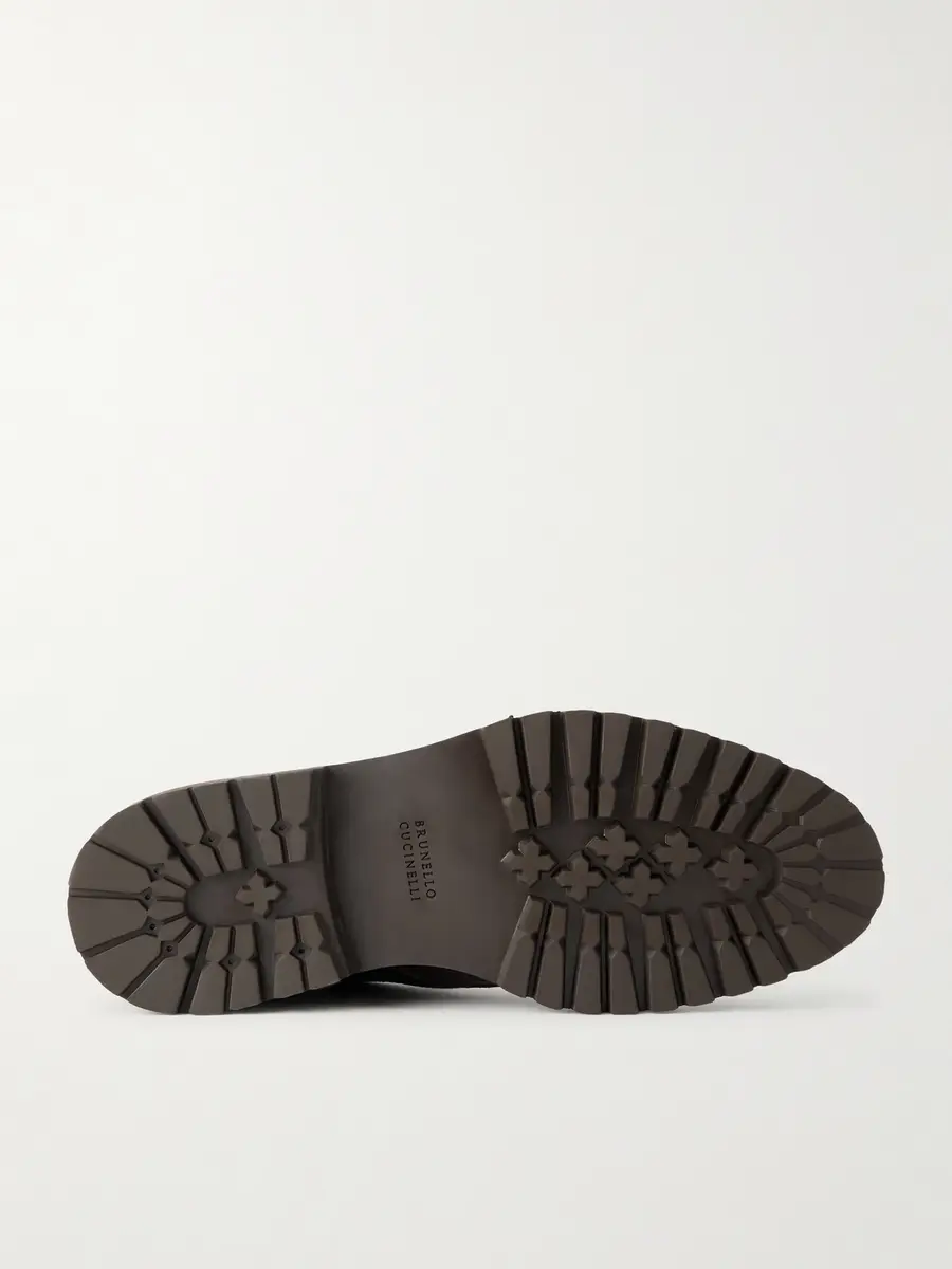 Brunello Cucinelli Shearling-Lined Full-Grain Leather Lace-Up Boots - Men | Thumbnail 3
