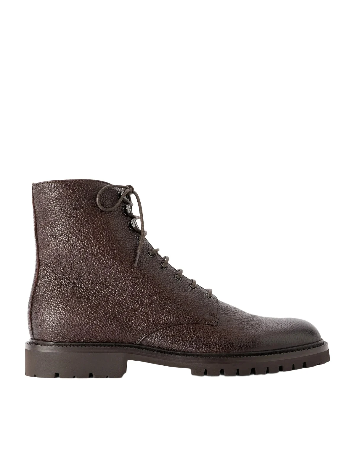 Shearling-Lined Full-Grain Leather Lace-Up Boots - Men