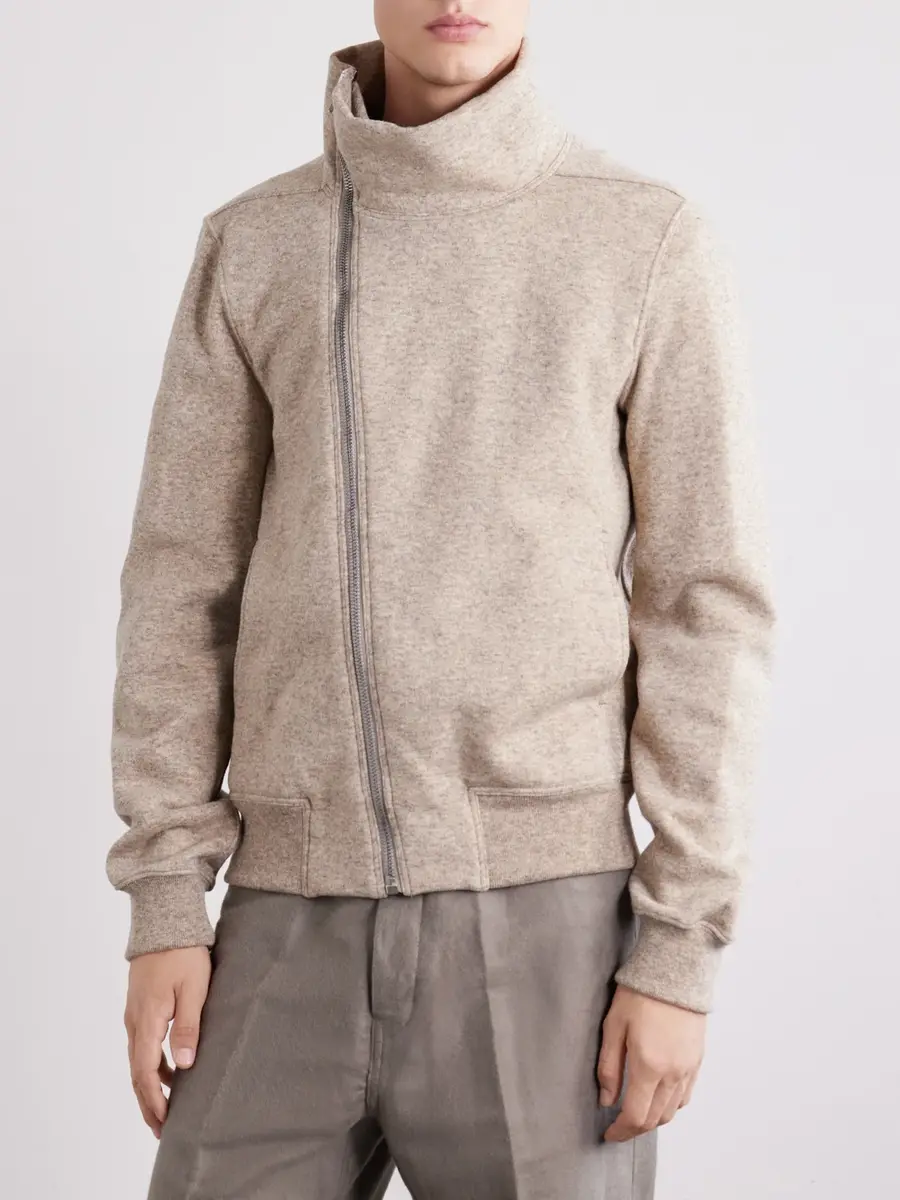 Rick Owens Bauhaus Wool and Cotton-Blend Zip-Up Sweater - Men | Thumbnail 3 Rick Owens Bauhaus Wool and Cotton-Blend Zip-Up Sweater - Men | Thumbnail 3