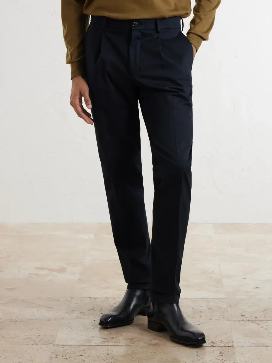 Slowear Incotex Tapered Pleated Cotton-Blend Gabardine Suit Trousers - Men | Thumbnail 3