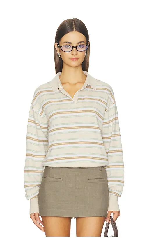 Guest In Residence Collegiate Stripe Polo | Image 1 Guest In Residence Collegiate Stripe Polo | Image 1