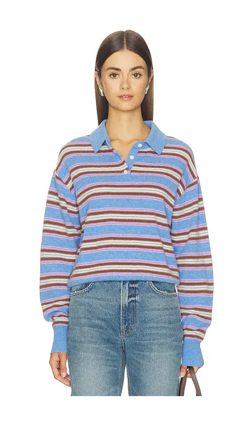 Guest In Residence Collegiate Stripe Polo | Image 1 Guest In Residence Collegiate Stripe Polo | Image 1