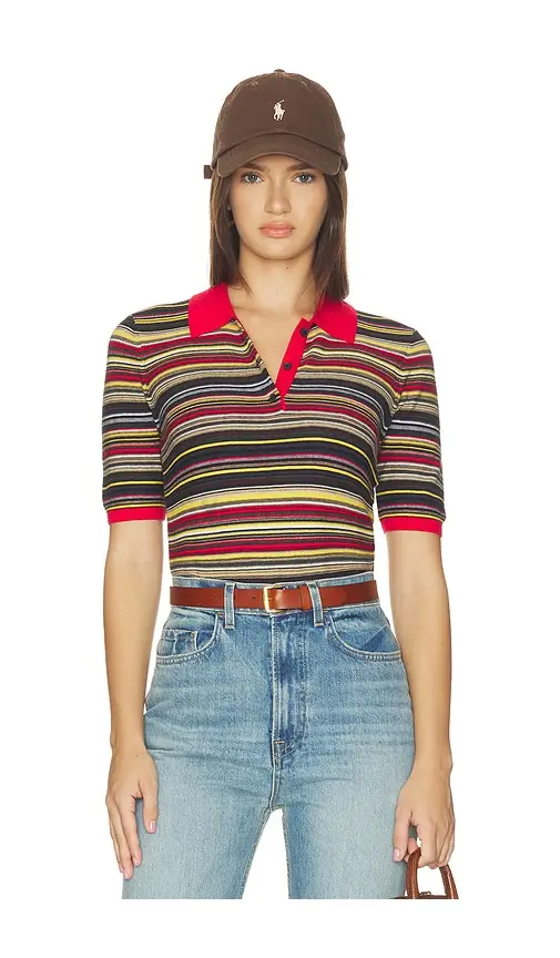 PISTOLA Ashlee Short Sleeve Polo Sweater | Image 1 PISTOLA Ashlee Short Sleeve Polo Sweater | Image 1