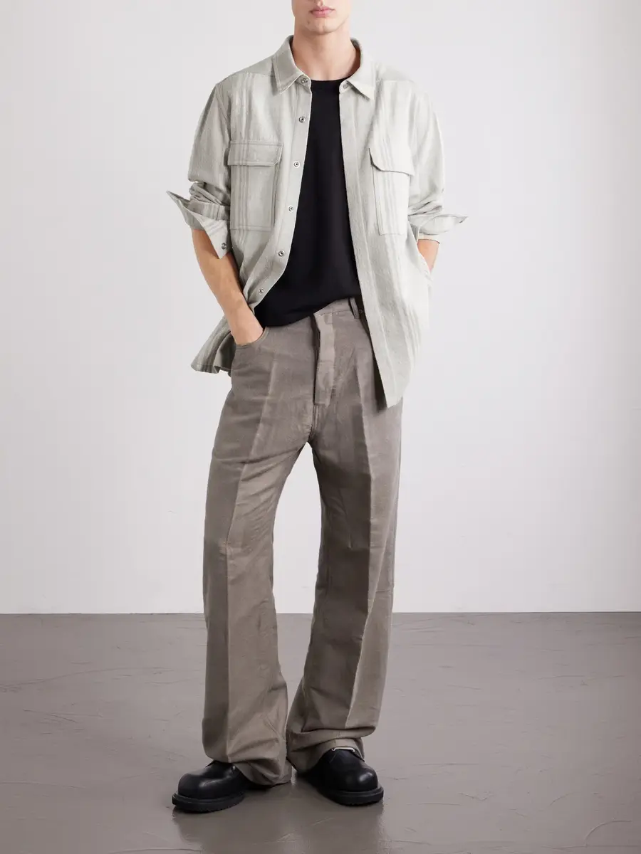 Rick Owens Striped Cotton and Wool-Blend Flannel Overshirt - Men | Thumbnail 2 Rick Owens Striped Cotton and Wool-Blend Flannel Overshirt - Men | Thumbnail 2