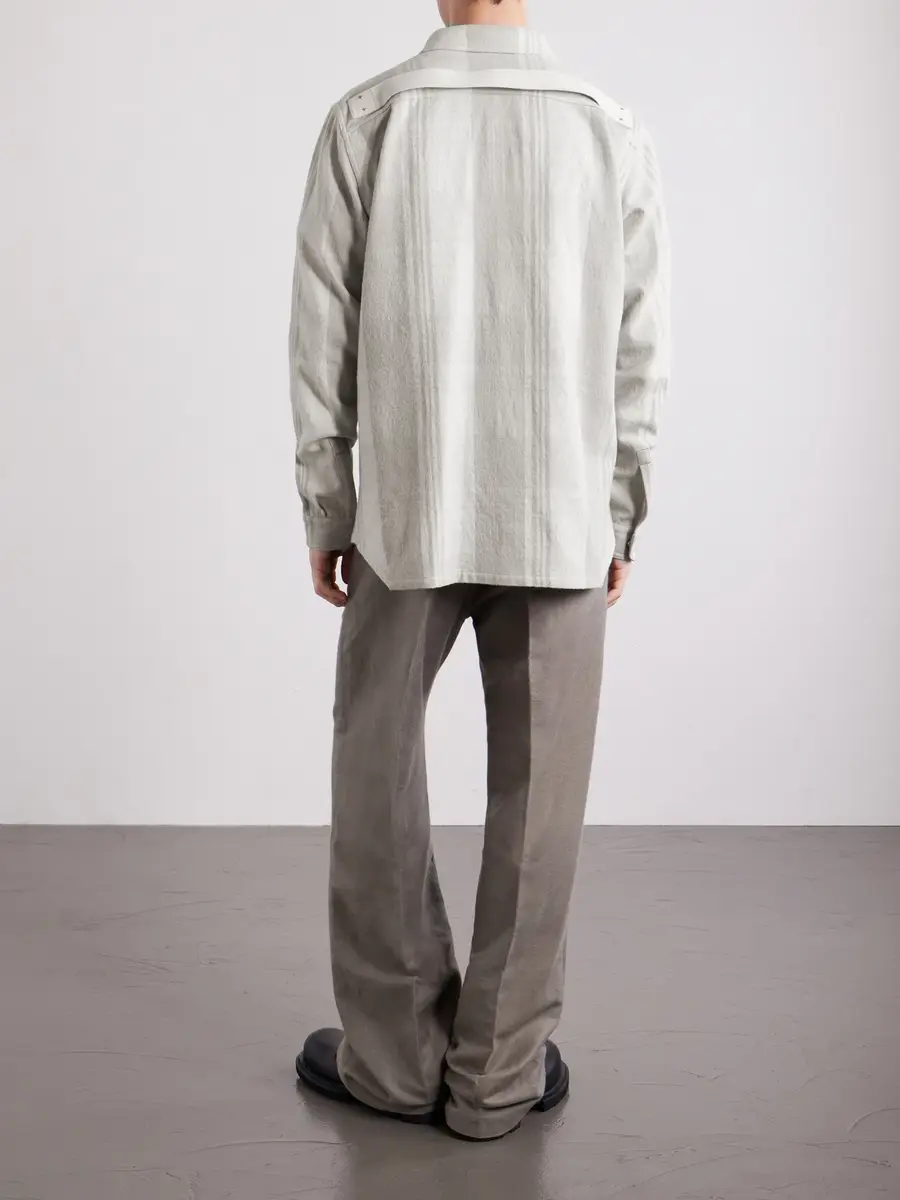Rick Owens Striped Cotton and Wool-Blend Flannel Overshirt - Men | Thumbnail 4 Rick Owens Striped Cotton and Wool-Blend Flannel Overshirt - Men | Thumbnail 4