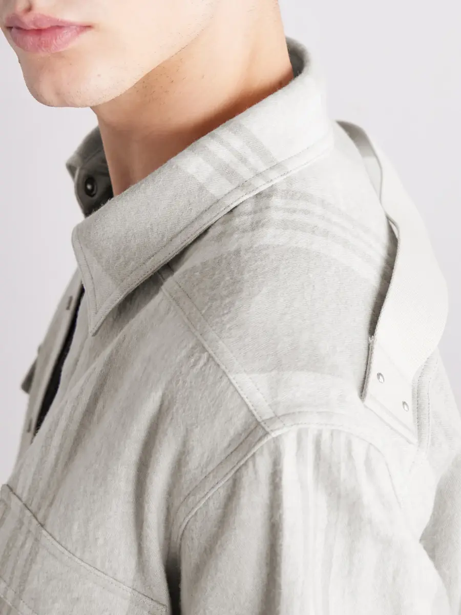 Rick Owens Striped Cotton and Wool-Blend Flannel Overshirt - Men | Thumbnail 5 Rick Owens Striped Cotton and Wool-Blend Flannel Overshirt - Men | Thumbnail 5