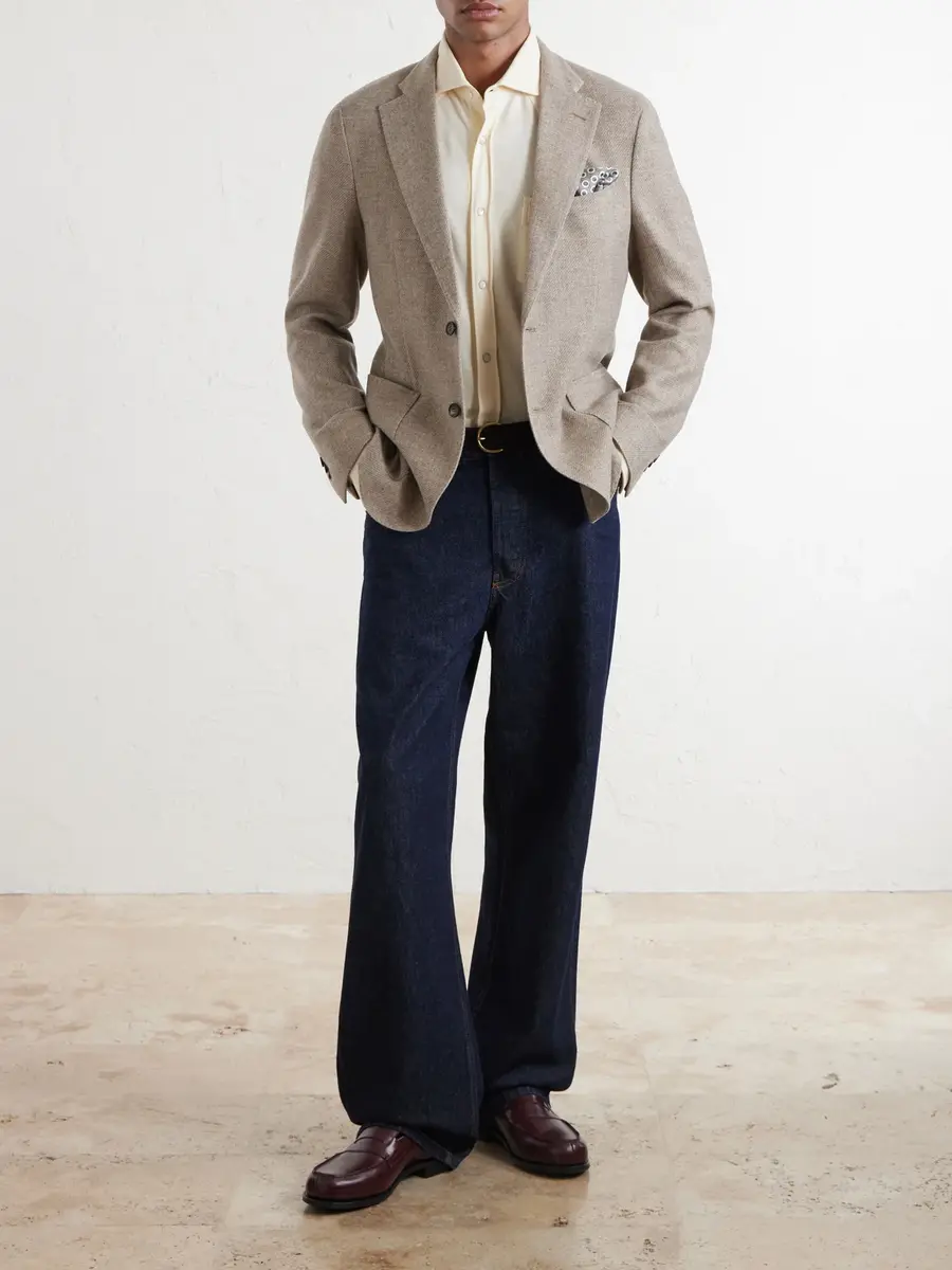 Slowear Incotex Cotton, Wool and Cashmere-Blend Jacquard Blazer - Men | Thumbnail 2 Slowear Incotex Cotton, Wool and Cashmere-Blend Jacquard Blazer - Men | Thumbnail 2