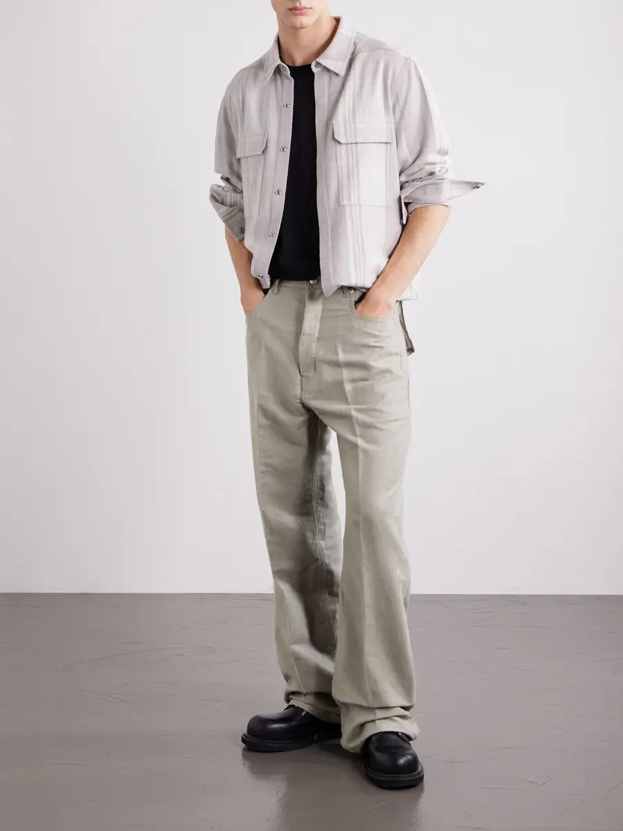 Rick Owens Geth Straight-Leg Ramie and Cotton-Blend Gabardine Trousers - Men | Thumbnail 2