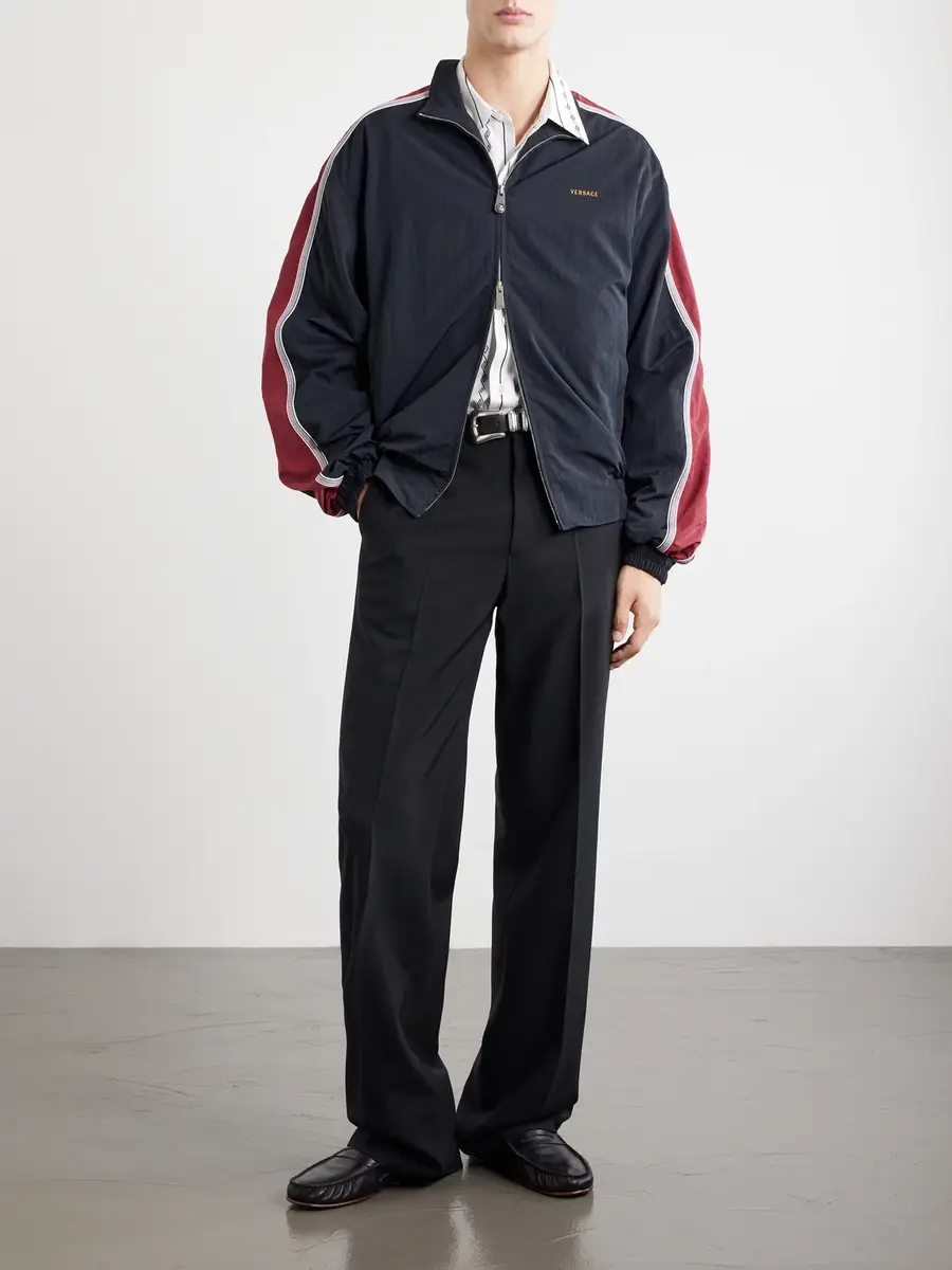 Versace Logo-Embroidered Shell Jacket - Men | Thumbnail 2 Versace Logo-Embroidered Shell Jacket - Men | Thumbnail 2