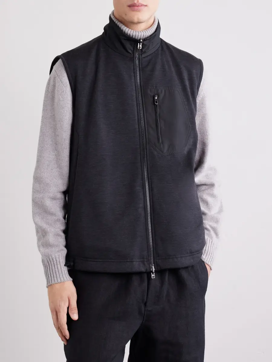 Sease Explorer Reversible Padded Wool-Blend Jersey and Micro-Ripstop Gilet - Men | Thumbnail 3