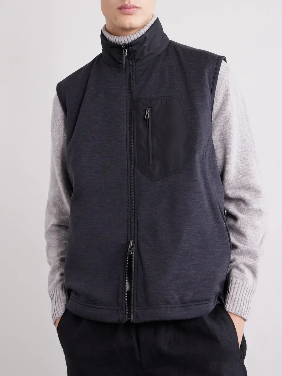 Sease Explorer Reversible Padded Wool-Blend Jersey and Micro-Ripstop Gilet - Men | Thumbnail 5