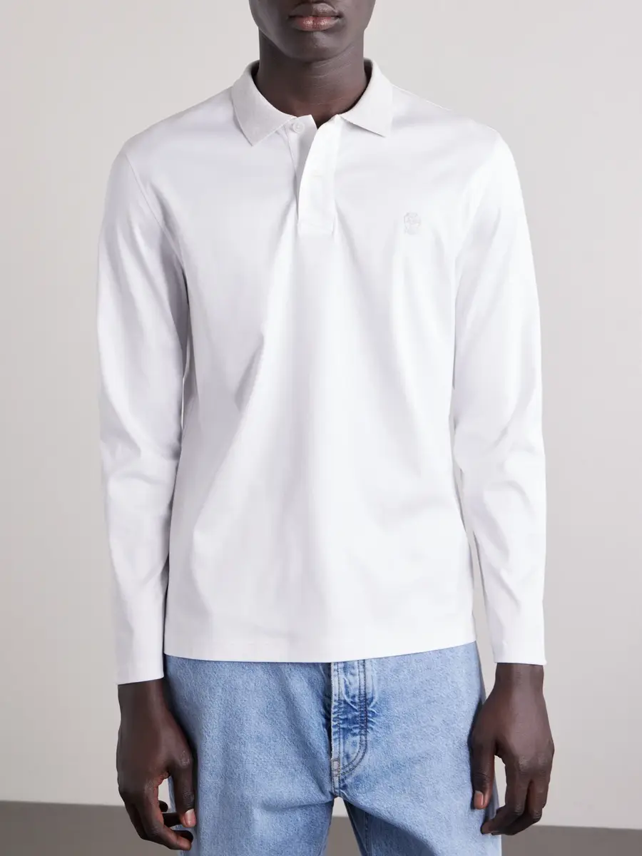 Brunello Cucinelli Logo-Appliquéd Cotton-Piqué Polo Shirt - Men | Thumbnail 3 Brunello Cucinelli Logo-Appliquéd Cotton-Piqué Polo Shirt - Men | Thumbnail 3