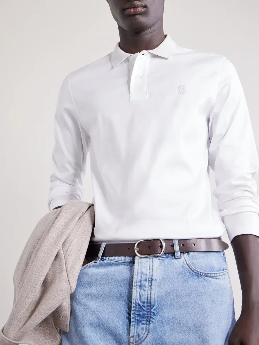 Brunello Cucinelli Logo-Appliquéd Cotton-Piqué Polo Shirt - Men | Thumbnail 5 Brunello Cucinelli Logo-Appliquéd Cotton-Piqué Polo Shirt - Men | Thumbnail 5