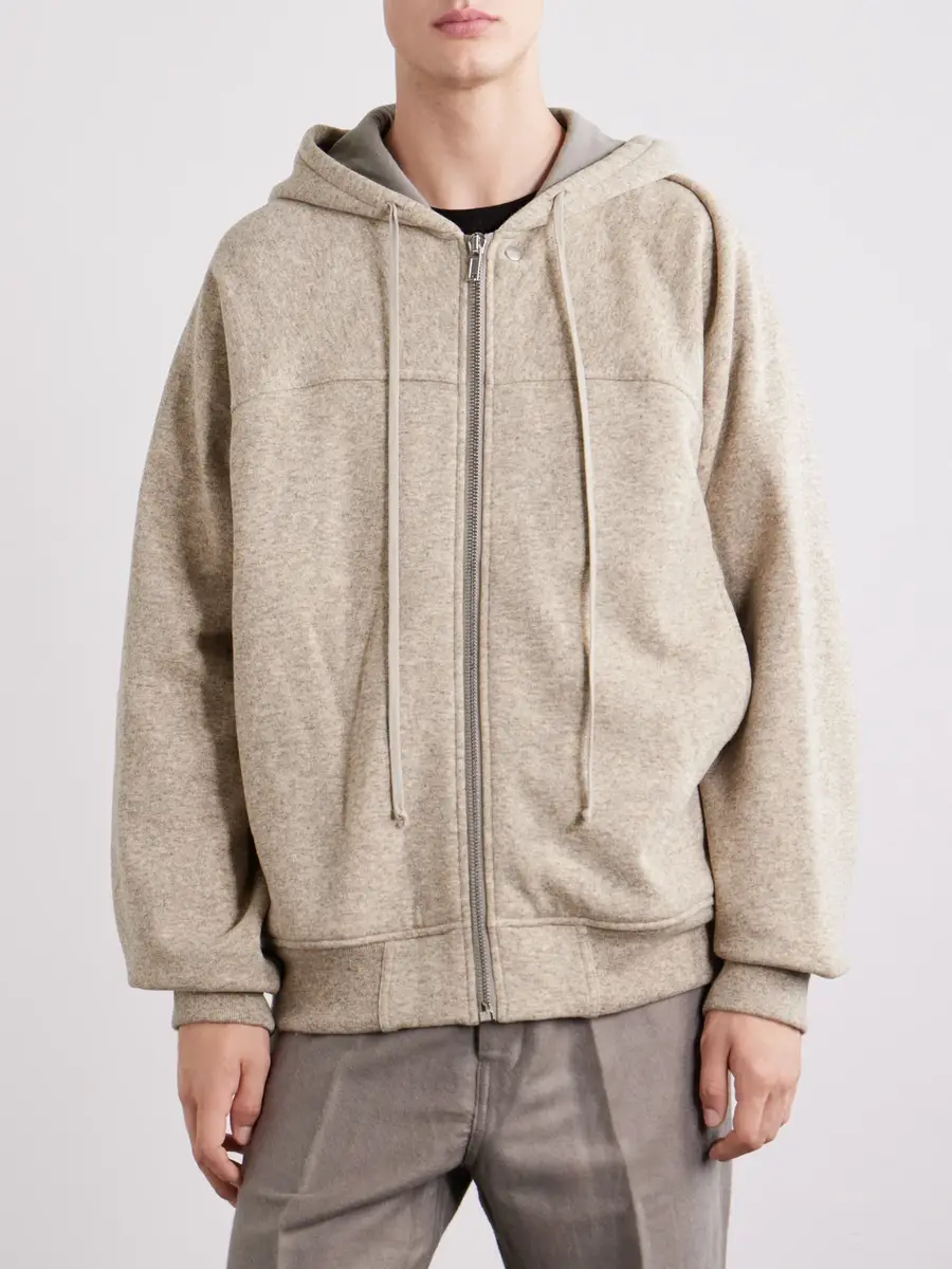 Rick Owens Wool and Cotton-Blend Zip-Up Hoodie - Men | Thumbnail 3 Rick Owens Wool and Cotton-Blend Zip-Up Hoodie - Men | Thumbnail 3