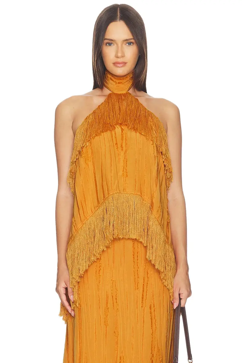Yellow The Label Jones Fringe Top