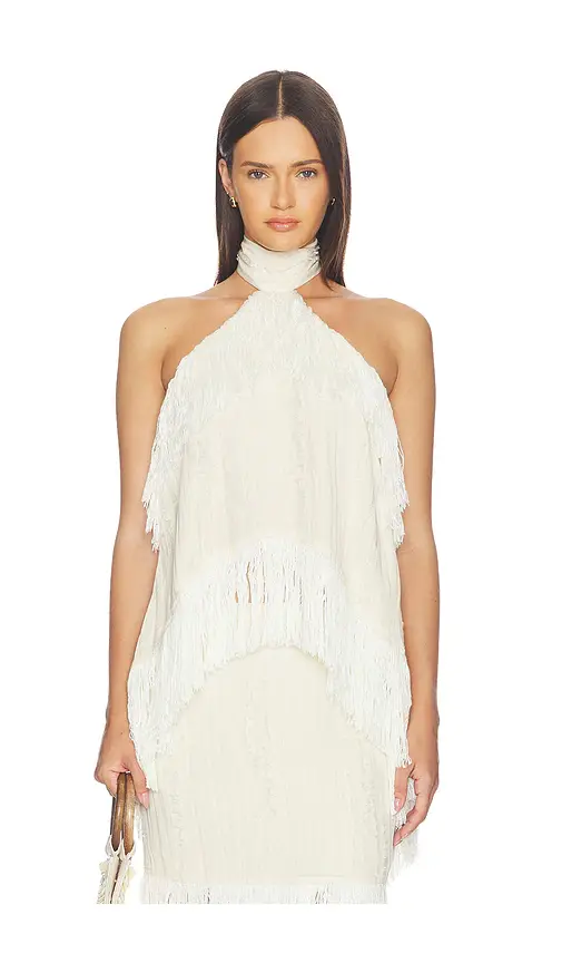 Yellow The Label Jones Fringe Top | Image 1 Yellow The Label Jones Fringe Top | Image 1