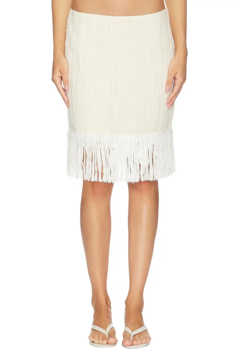 Yellow The Label Fritz Fringe Skirt