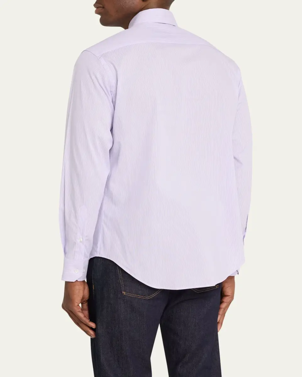 Giorgio Armani Men's Micro-Stripe Dress Shirt | Thumbnail 3 Giorgio Armani Men's Micro-Stripe Dress Shirt | Thumbnail 3