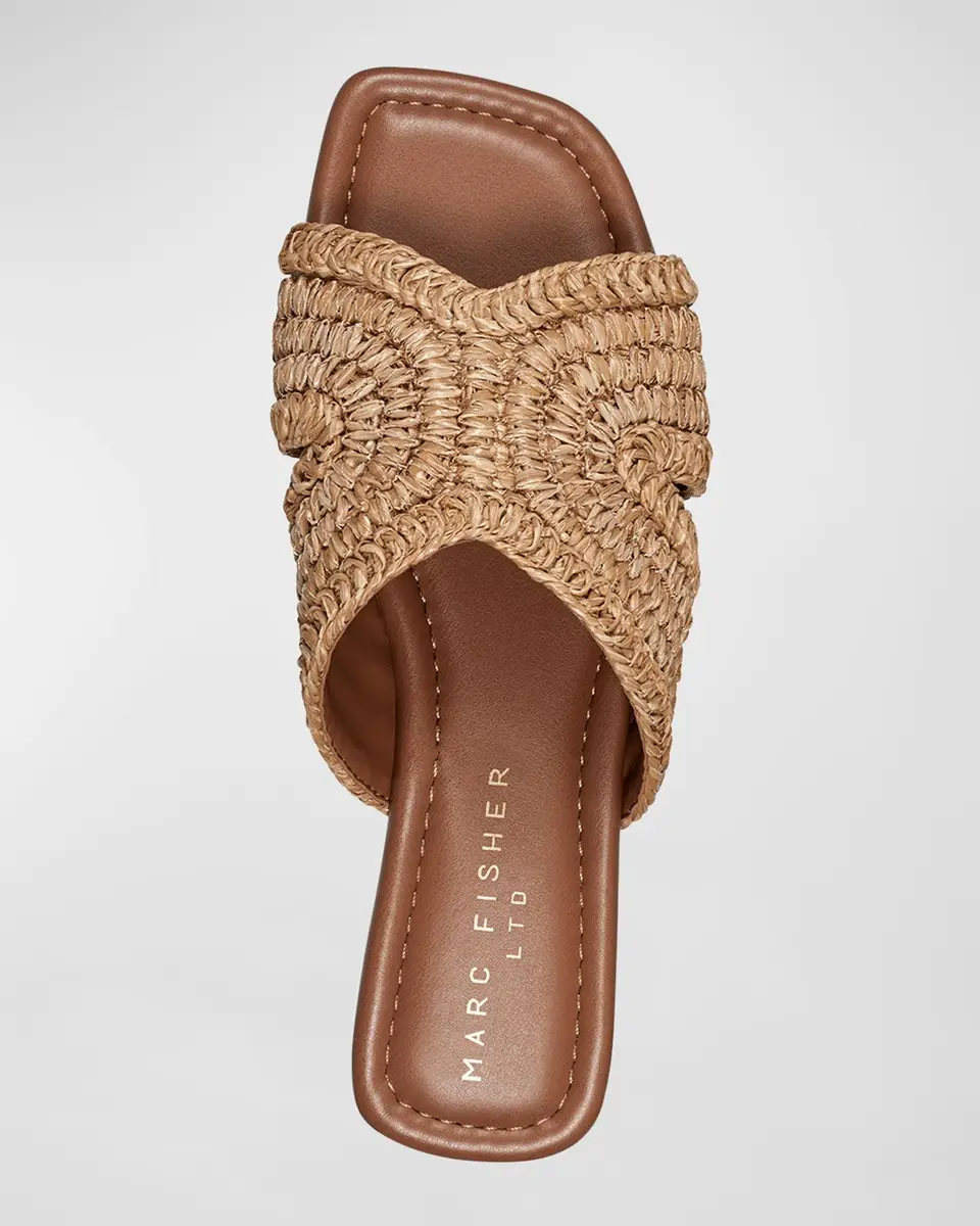 Marc Fisher LTD Narda Woven Raffia Flat Slide Sandals | Thumbnail 4 Marc Fisher LTD Narda Woven Raffia Flat Slide Sandals | Thumbnail 4