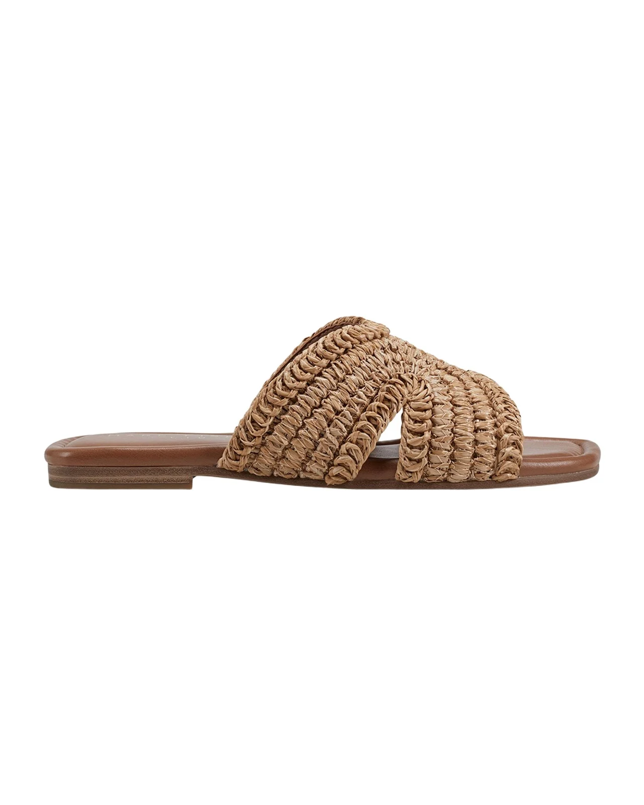 Narda Woven Raffia Flat Slide Sandals Narda Woven Raffia Flat Slide Sandals