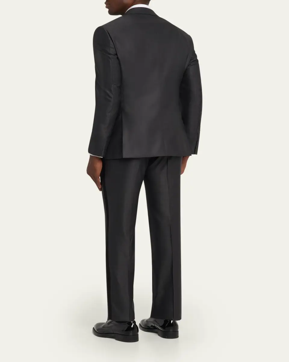 Giorgio Armani Men's Micro-Dot Silk Peak Lapel Tuxedo | Thumbnail 3 Giorgio Armani Men's Micro-Dot Silk Peak Lapel Tuxedo | Thumbnail 3